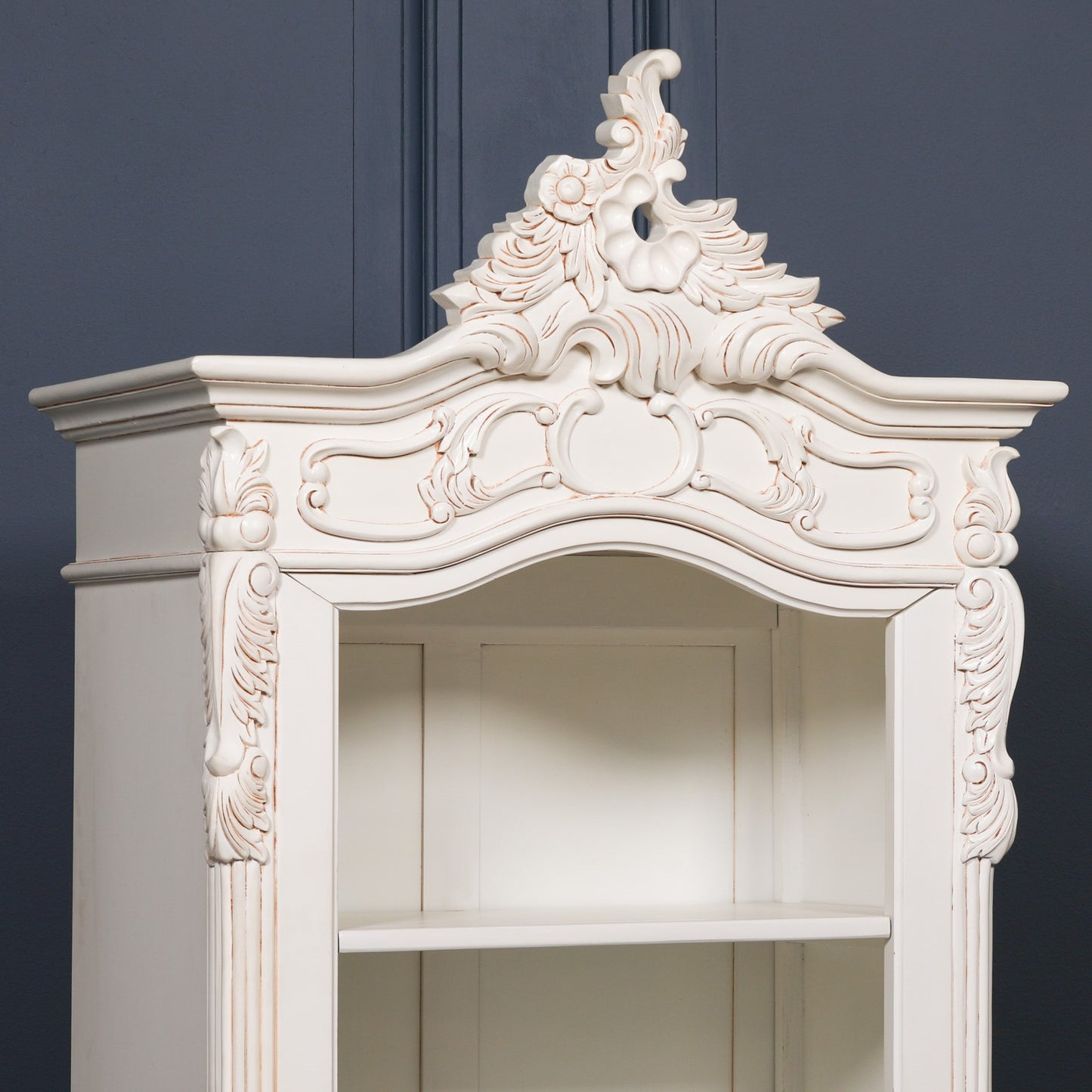 White French Style Carved Open Bookcase Storage Display
