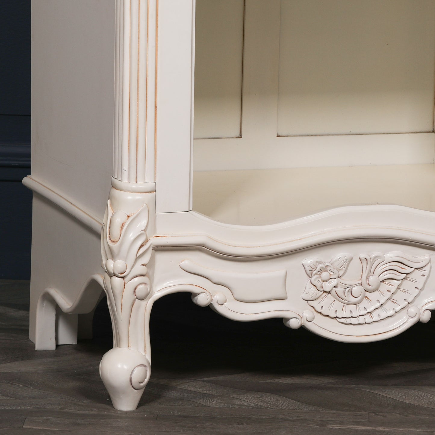White French Style Carved Open Bookcase Storage Display