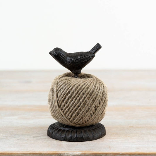 Cast Iron Bird Twine Holder + Twine, 12cm