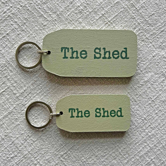 The Shed - Wooden Key Tag: 6x Mini Tags (8x4cm)