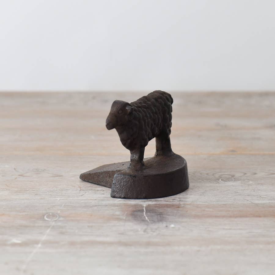 Cast Iron Sheep Door Stop Wedge, 10.5cm