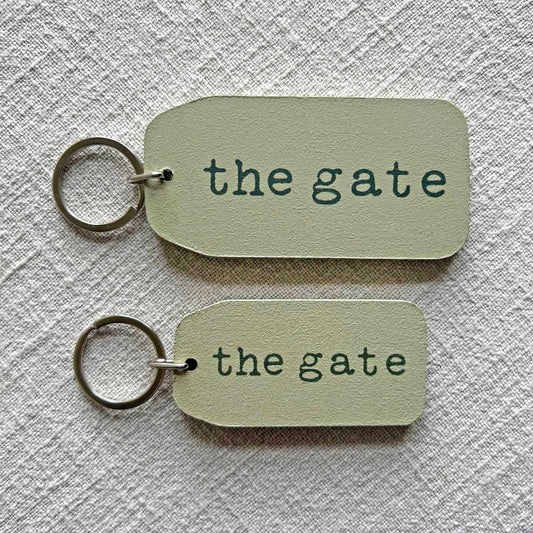 The Gate - Wooden Key Tag: 6x Mini Tags (8x4cm)