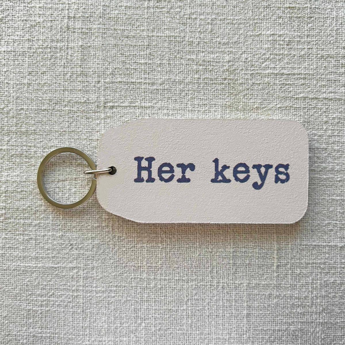 Her Keys - Wooden Key Tag: 6x Mini Tags (8x4cm)