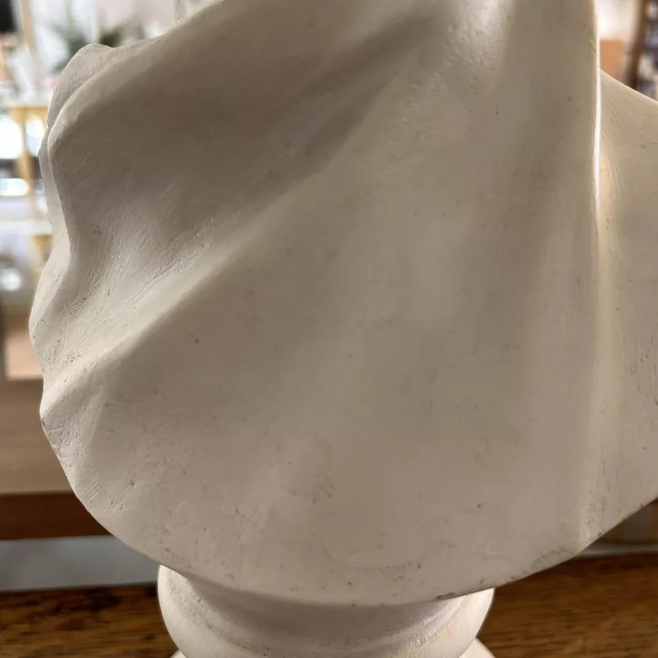 VERY Heavy Vintage Pale Cream Bust Of A Girl - Numbered On Back - Beautiful